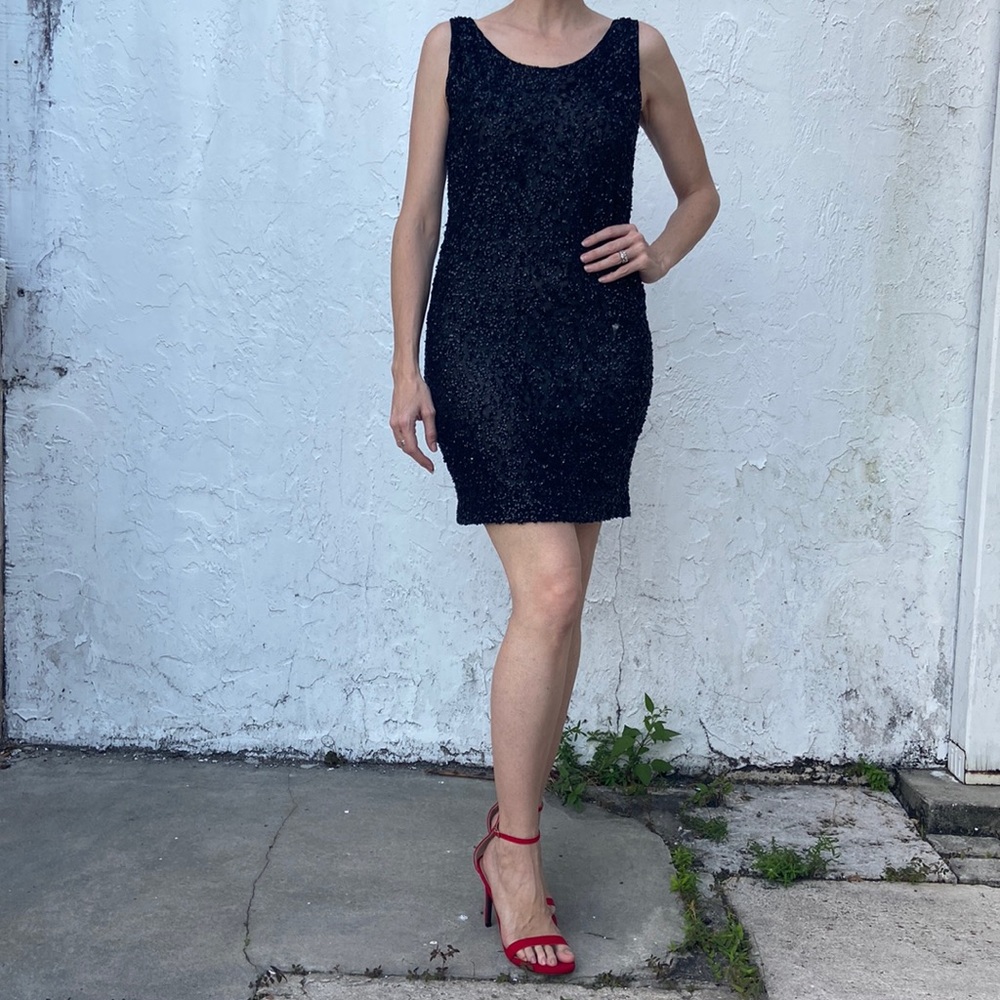 Donna Karan Black Sequined Tank Dress!